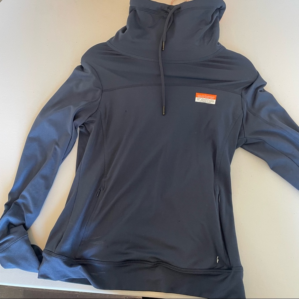 Navy blue pink athletic top